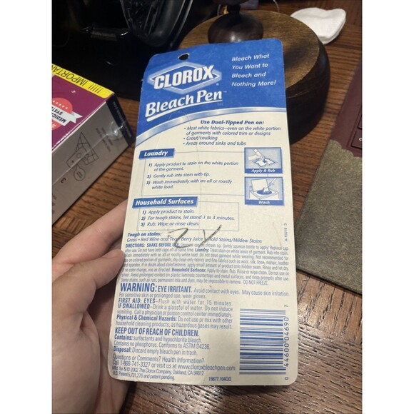 VTG 2002 Clorox Bleach Pen Gel for Whites Dual Tipped 2 oz New in Package NOS - Picture 2 of 2